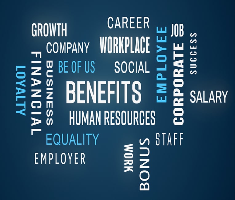 image with words about employee benefits